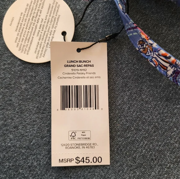 Vera Bradley Disney Cinderella Paisley Friends Lunch Bunch - Picture 7 of 7